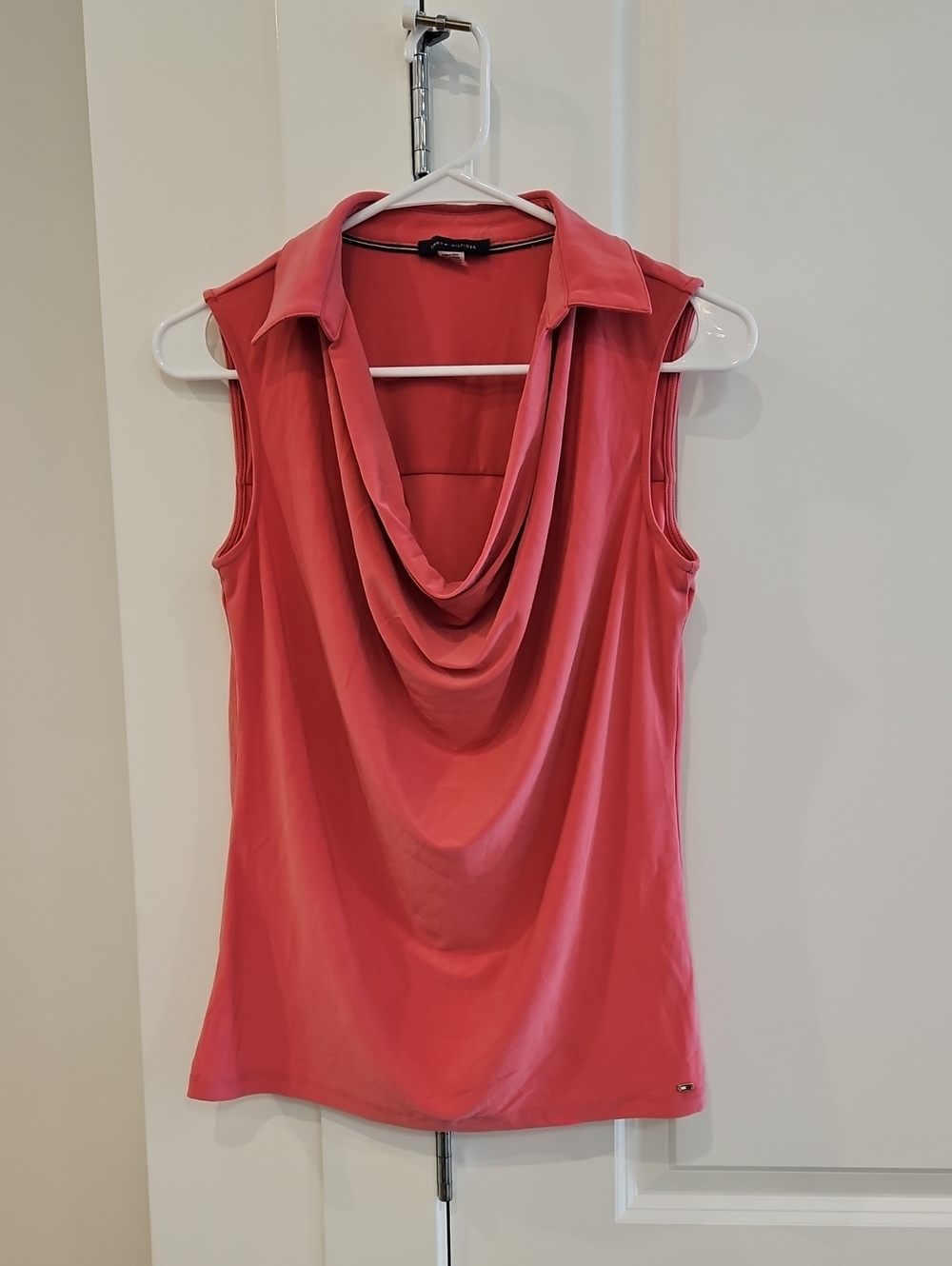 Tommy Hilfiger Sleeveless Drape Neck Camisole - Coral